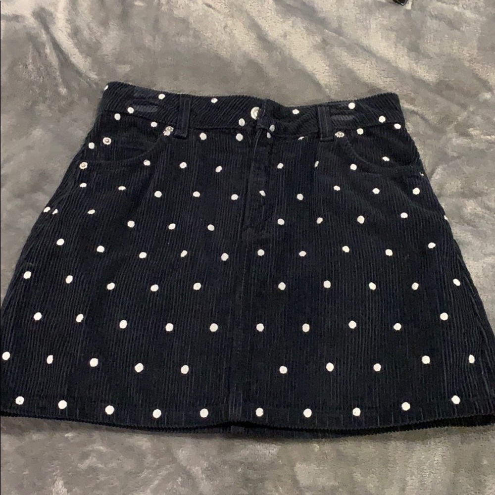 Polka Dot Corduroy Skirt